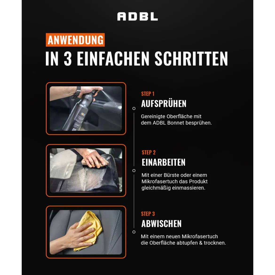 ADBL Bonnet Textil- und Polsterreiniger mit Canyon Trigger 1L