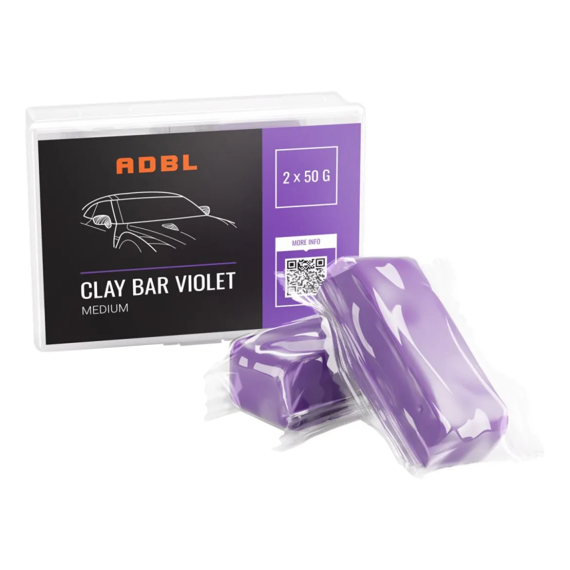 ADBL Clay Bar Violett 2x50g Reinigungsknete Medium