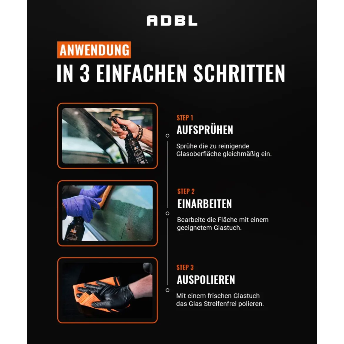 ADBL Hybrid Glass Glasreiniger mit Canyon Trigger 500ml