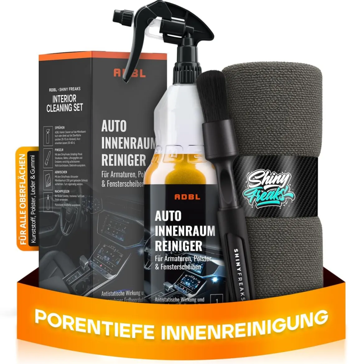 ADBL Innenraum Set Interior Cleaner 1L + Zubehör (4-teilig)