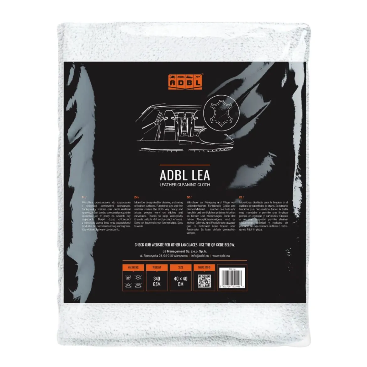 ADBL Lea Lederpflegetuch 340GSM 40×40