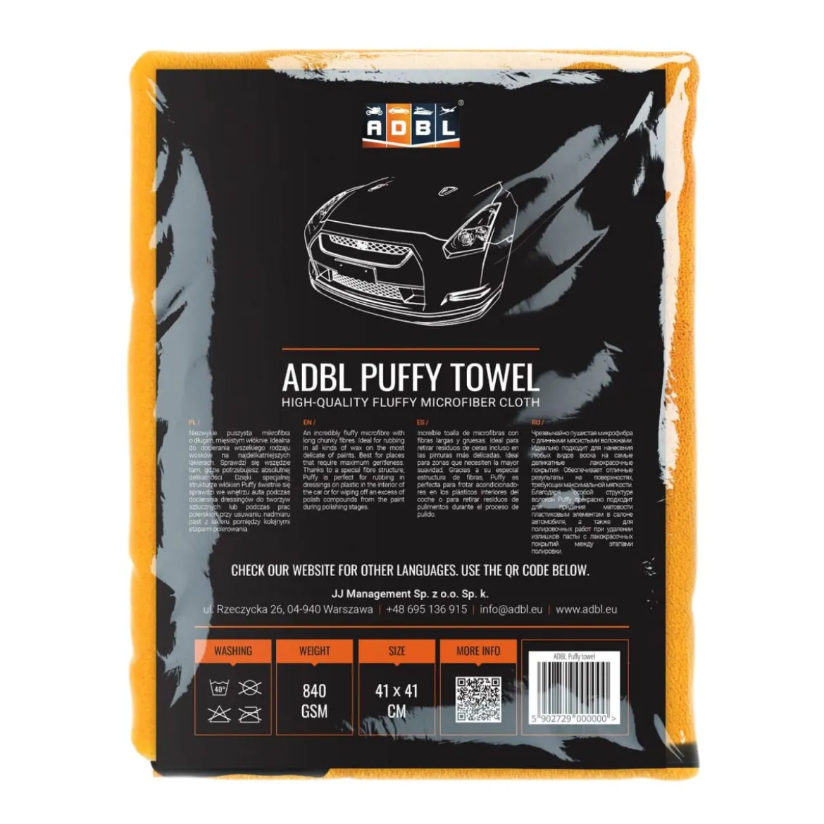 ADBL Puffy Towel Poliertuch 840GSM 41×41