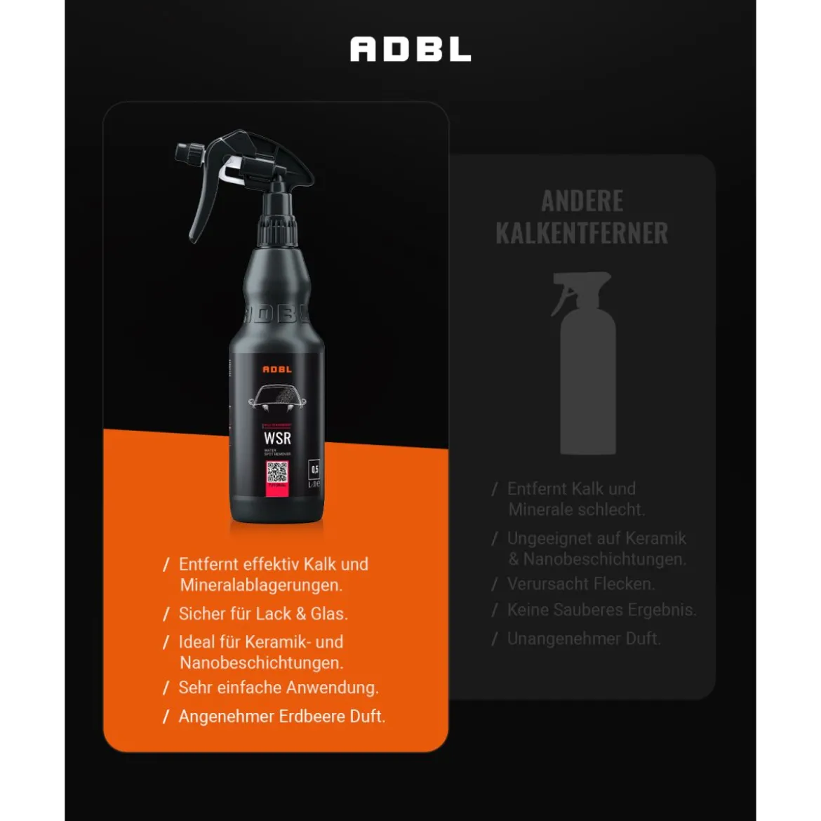 ADBL WSR Water Spot Remover Kalkentferner mit Canyon Trigger 1L