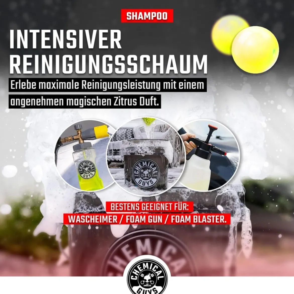 Chemical Guys Wascheimer Set 16L Citrus Wash & Gloss + Zubehör (4-teilig)