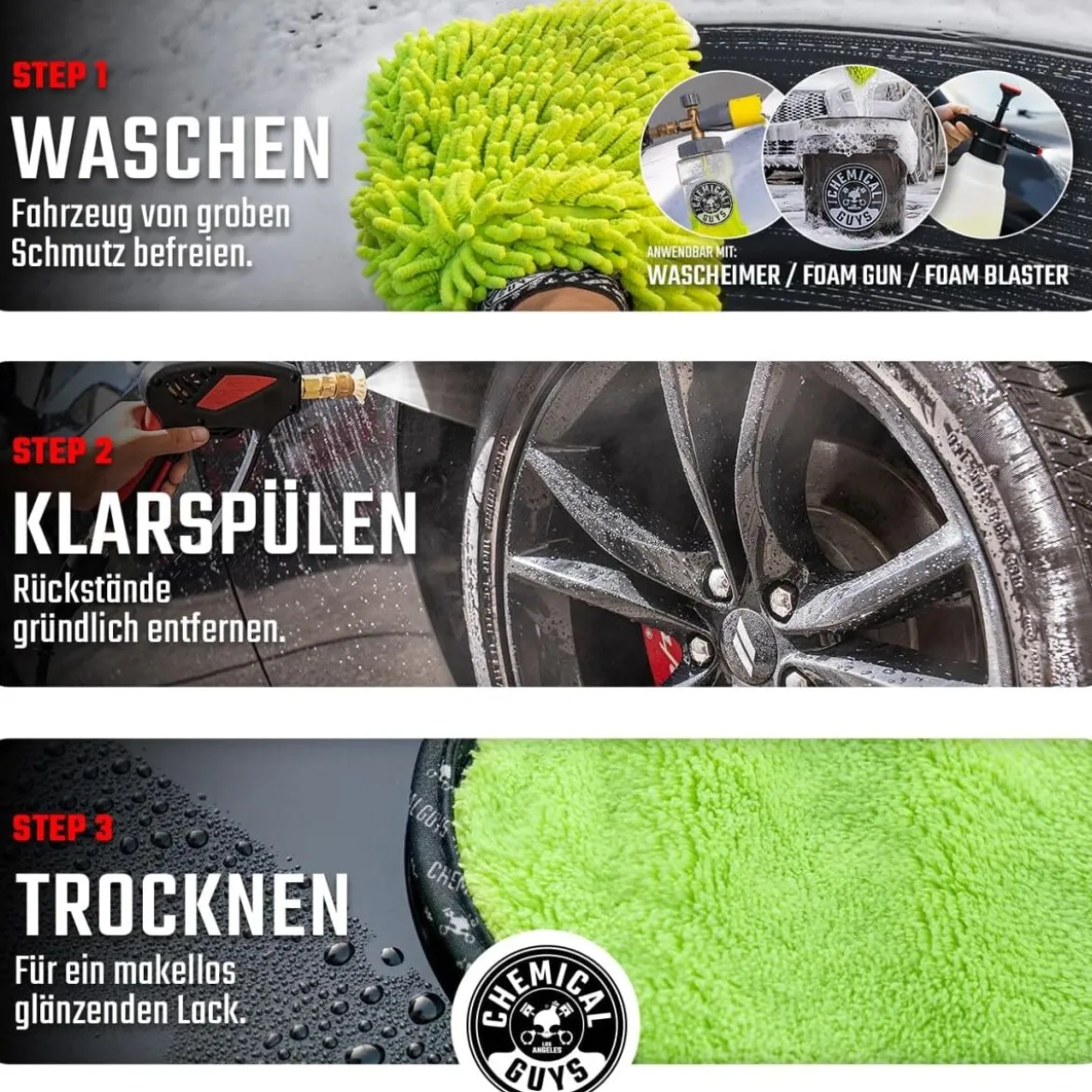 Chemical Guys Wascheimer Set 16L Citrus Wash & Gloss + Zubehör (4-teilig)