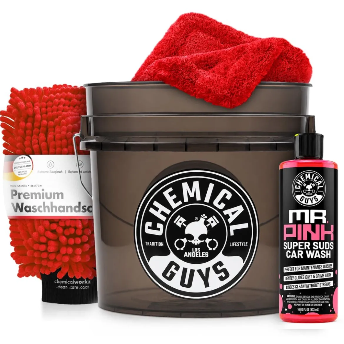 Chemical Guys Wascheimer Set 16L Mr. Pink + Zubehör (4-teilig)