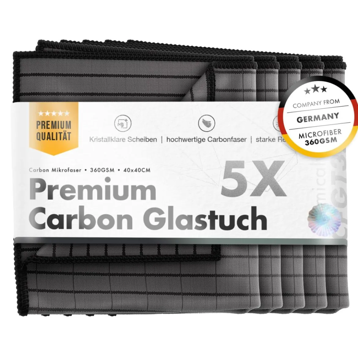 chemicalworkz Carbon Fiber Glass Towel 360GSM Glastuch 40×40cm 5Stk.