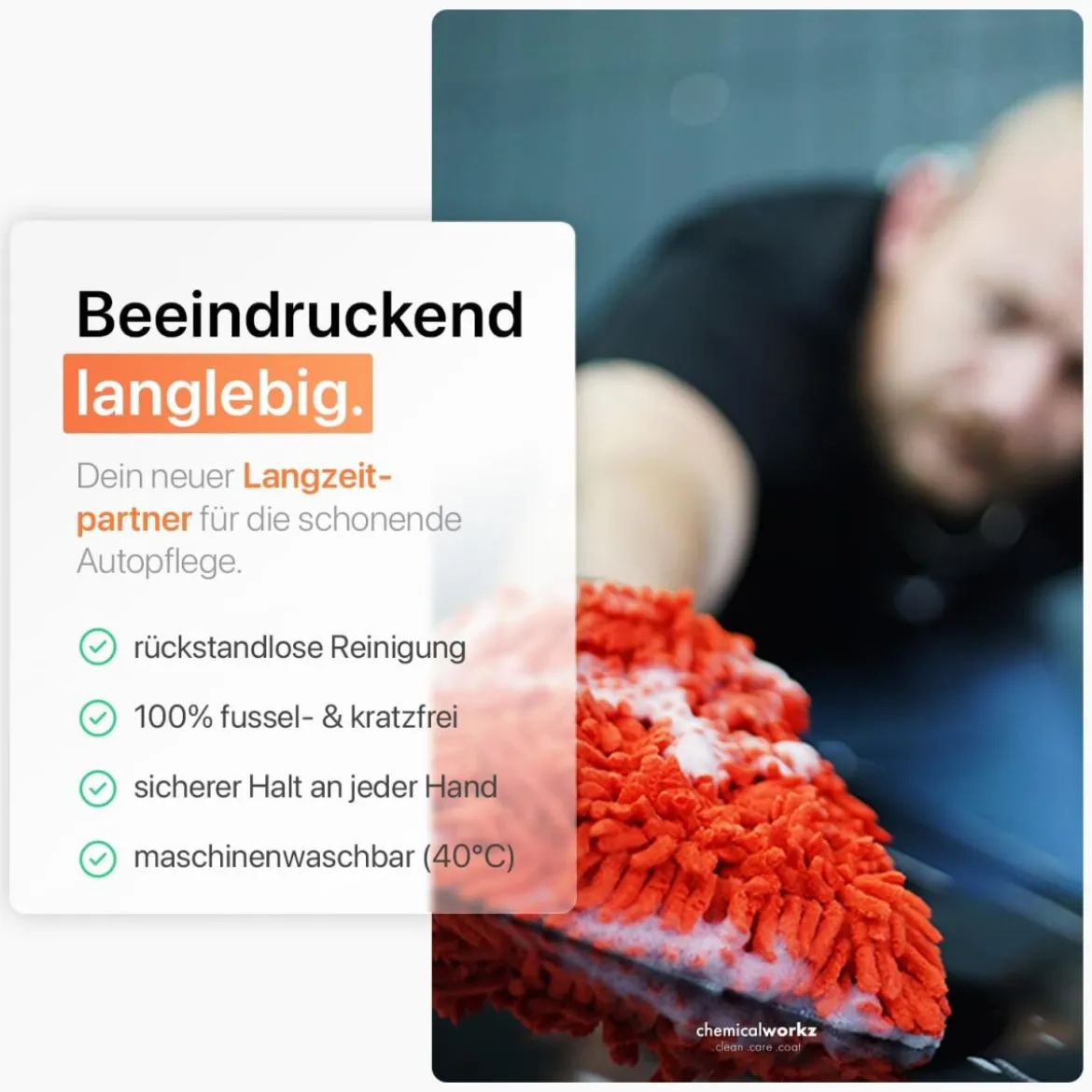 chemicalworkz Chenille Wash Mitt Orange