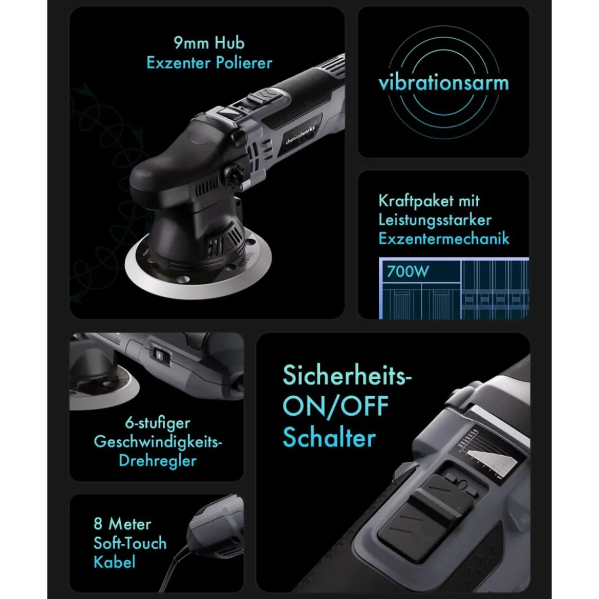 chemicalworkz DA9 Exzenter Poliermaschine