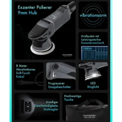 chemicalworkz DA9 Pro Max Poliermaschinen Set mit Sonax Polituren, Polierpads & 2 Stützteller
