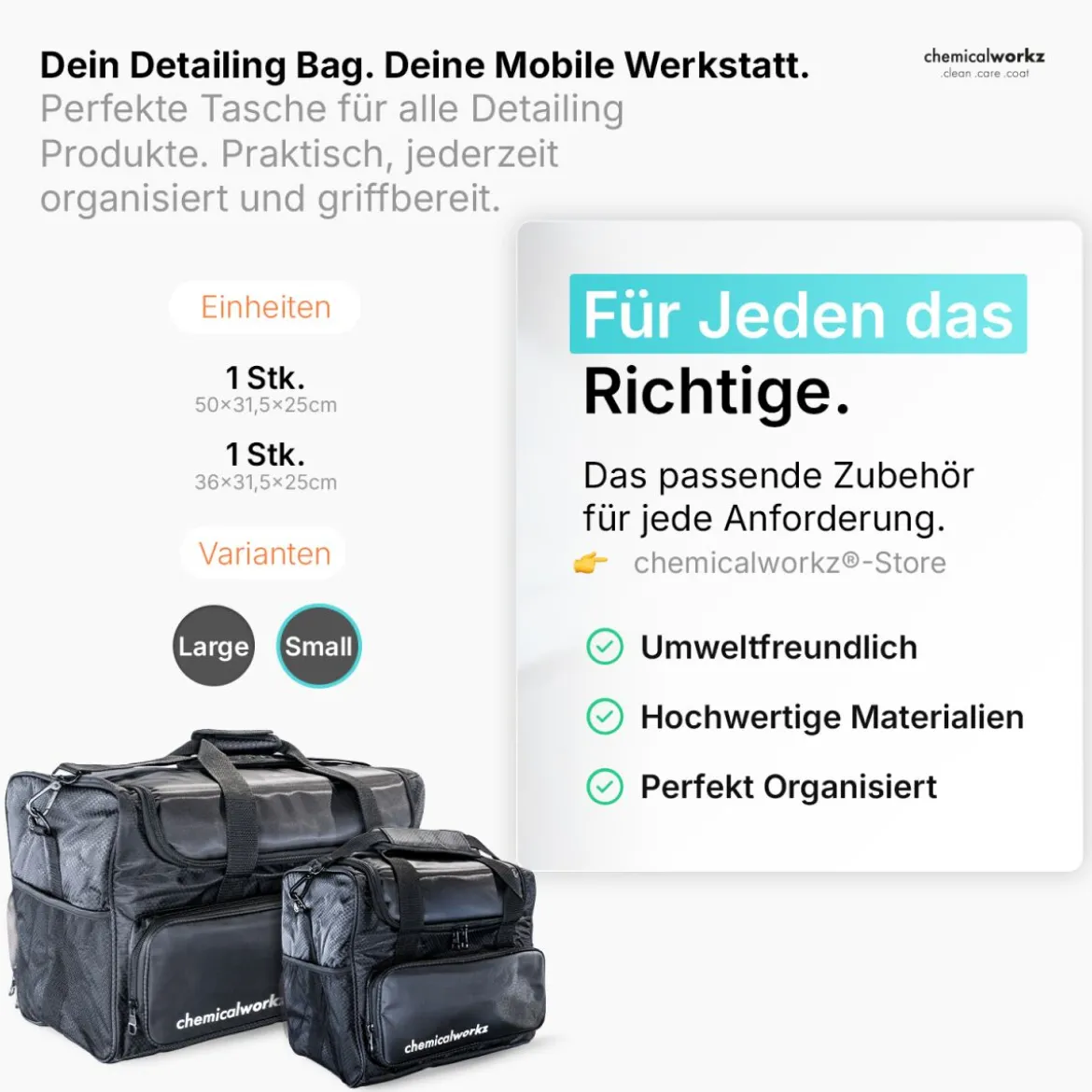 chemicalworkz Detailing Bag Small Aufbewahrungstasche