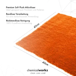 chemicalworkz Edgeless Soft Touch Towel 500GSM Orange Poliertuch 40×40cm