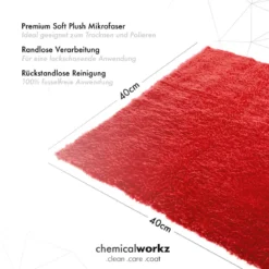 chemicalworkz Edgeless Soft Touch Towel 500GSM Rot Poliertuch 40×40cm