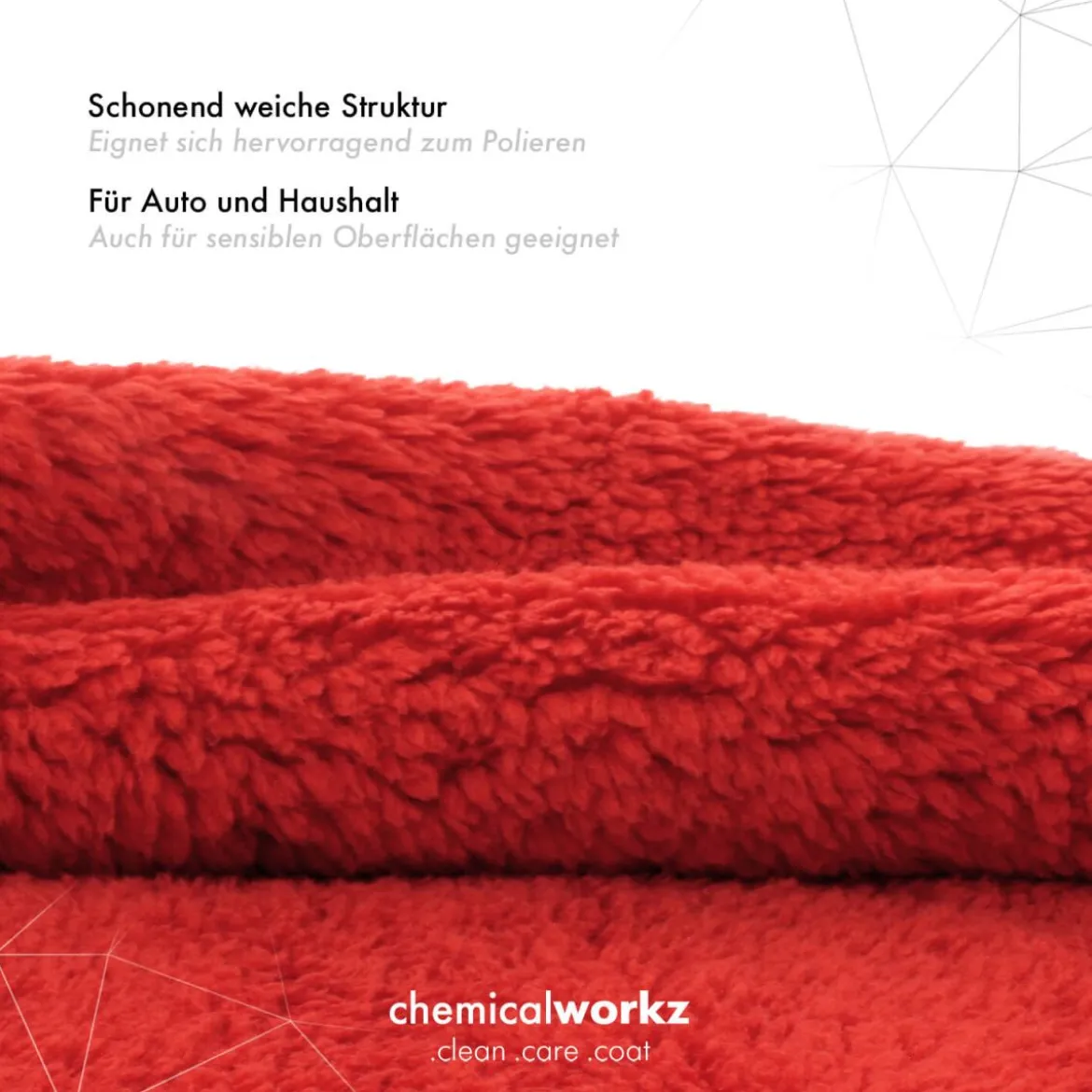 chemicalworkz Edgeless Soft Touch Towel 500GSM Rot Poliertuch 40×40cm