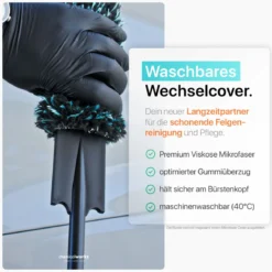 chemicalworkz Flat Wheel Brush Cover Dark Mikrofaser Wechselbezug