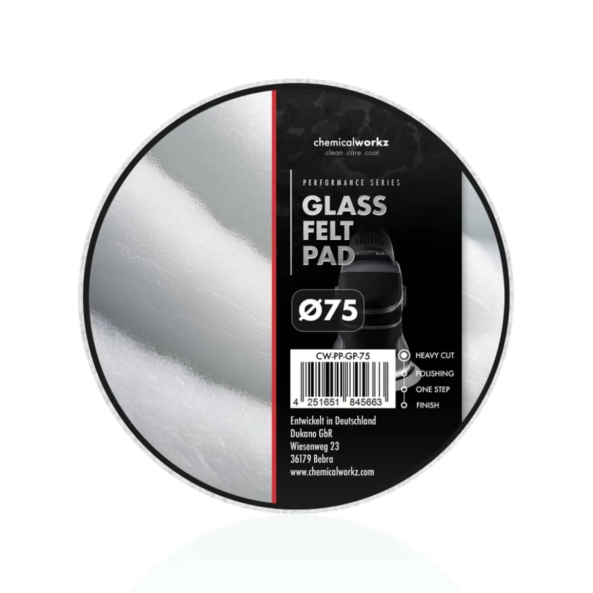 chemicalworkz Glass Felt Perfomance Pad 75mm