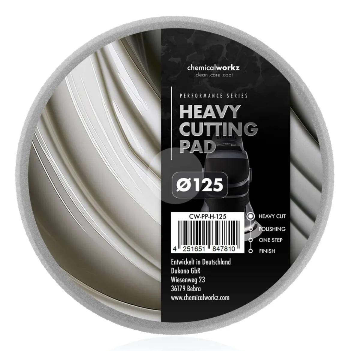 chemicalworkz Heavy Cutting Performance Pad 125mm grau
