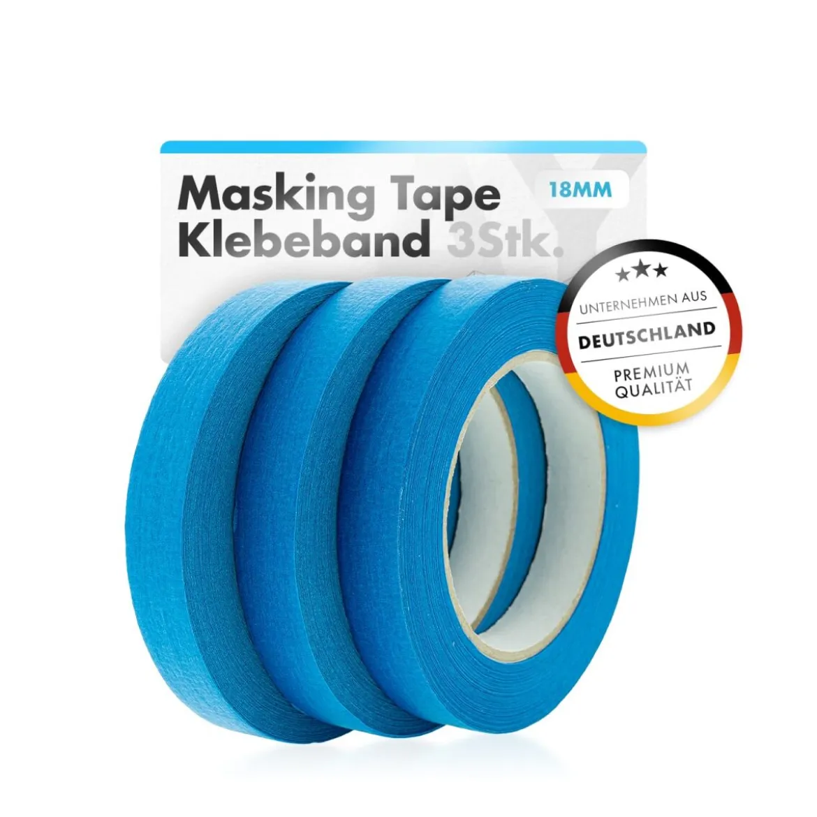 chemicalworkz Masking Tape Klebeband Blau 18mm 3Stk.
