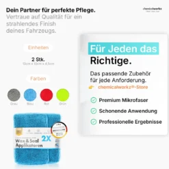 chemicalworkz Microfiber Waxing/Sealant Applicator Blau 2Stk.