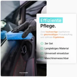 chemicalworkz Microfiber Waxing/Sealant Applicator Blau 2Stk.