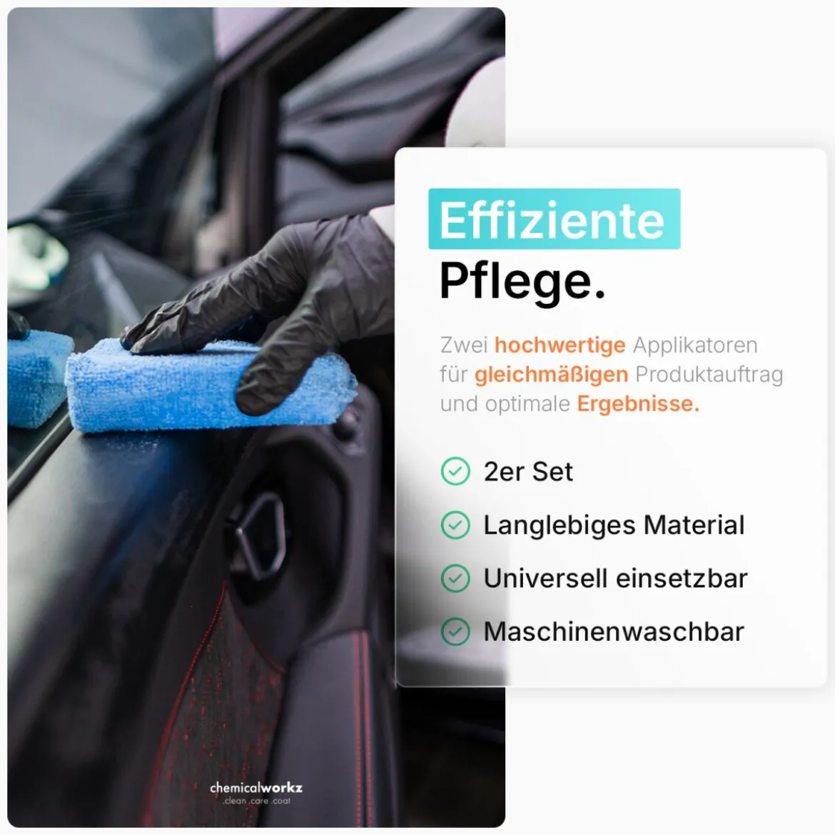 chemicalworkz Microfiber Waxing/Sealant Applicator Blau 2Stk.