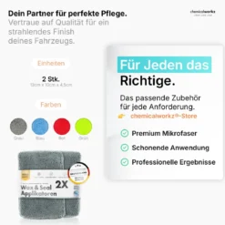 chemicalworkz Microfiber Waxing/Sealant Applicator Grau 2Stk.