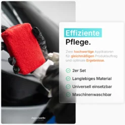 chemicalworkz Microfiber Waxing/Sealant Applicator Rot 2Stk.