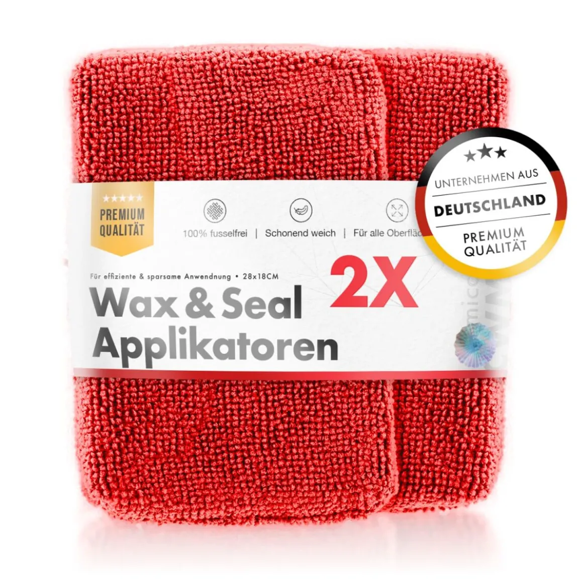 chemicalworkz Microfiber Waxing/Sealant Applicator Rot 2Stk.