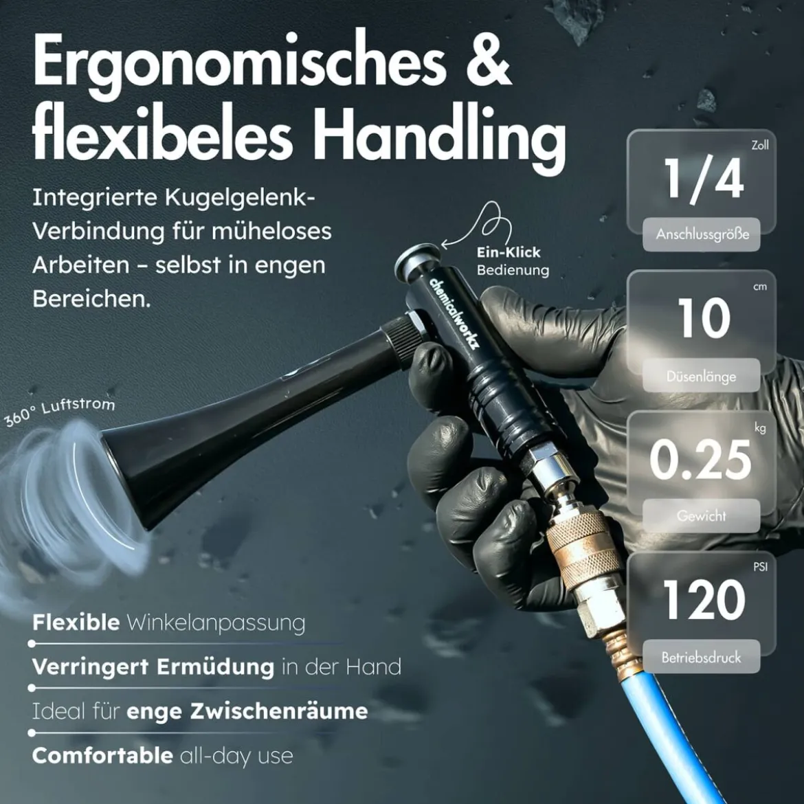 chemicalworkz Mini Air Gun Druckluft Ausblaspistole