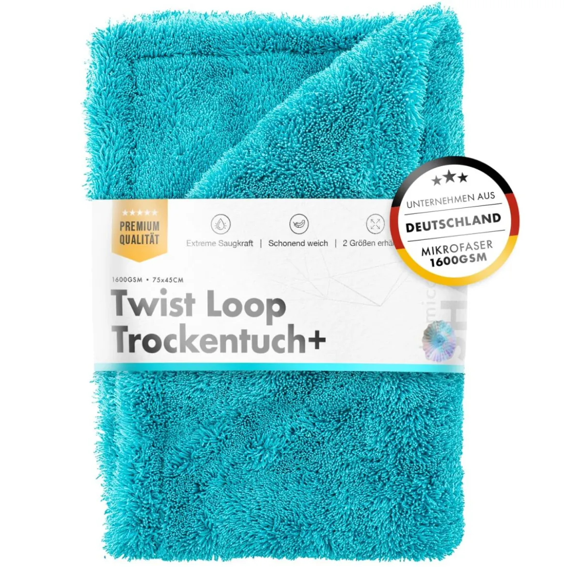 chemicalworkz Premium Twisted Towel 1600GSM Türkis Trockentuch 50×80cm