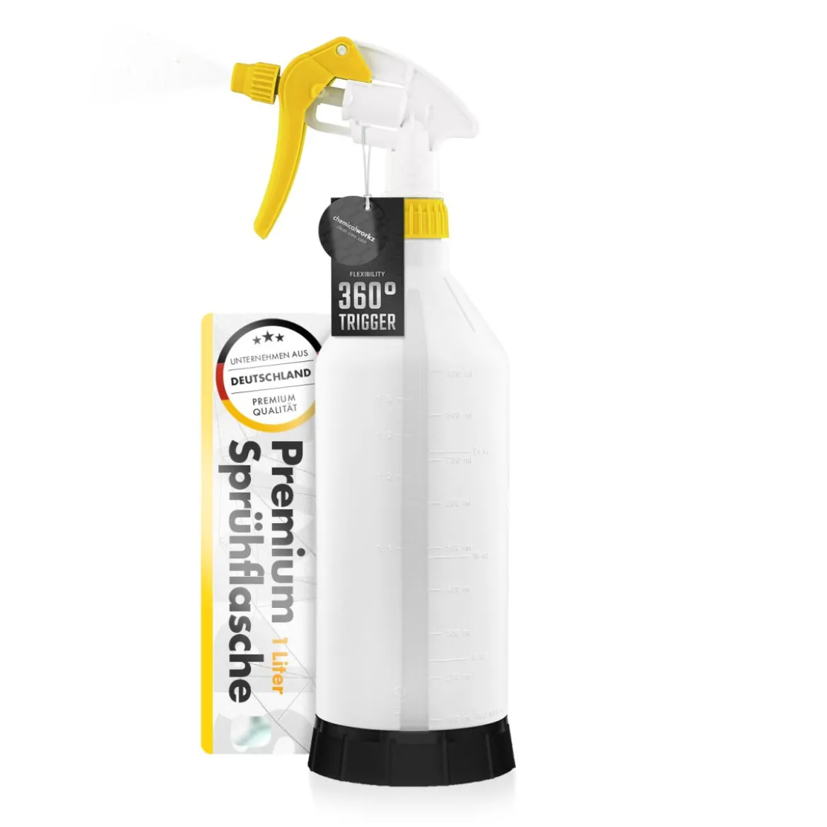 chemicalworkz Sprühflasche Gelb mit 360° Canyon Trigger 1L