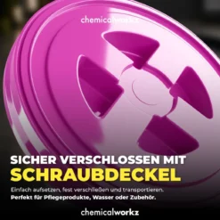 chemicalworkz Wascheimer Set 20 Liter Weiß + Deckel Pink (2-teilig)