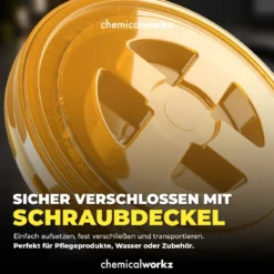 chemicalworkz Wascheimer Set 20 Liter Weiß Transparent + Zubehör Gold Transparent/Schwarz (3-teilig)