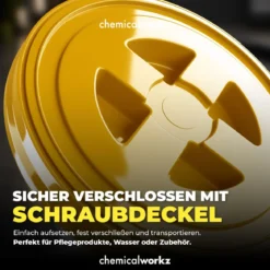 chemicalworkz Wascheimer Set 20 Liter Weiß + Zubehör Gold/Schwarz (3-teilig)