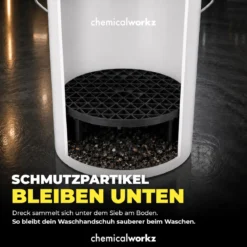 chemicalworkz Wascheimer Set 20 Liter Weiß + Zubehör Gold/Schwarz (3-teilig)