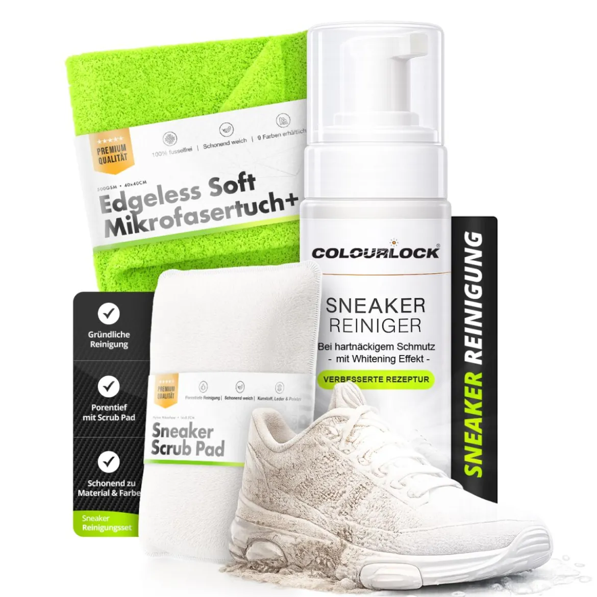 Colourlock Reiniger Set Sneaker Cleaner + Zubehör (3-teilig)