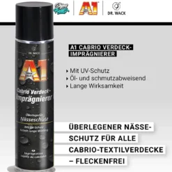 Dr. Wack A1 Cabrioverdeck Pflege Set Reiniger & Imprägnierer + Zubehör (6-teilig)