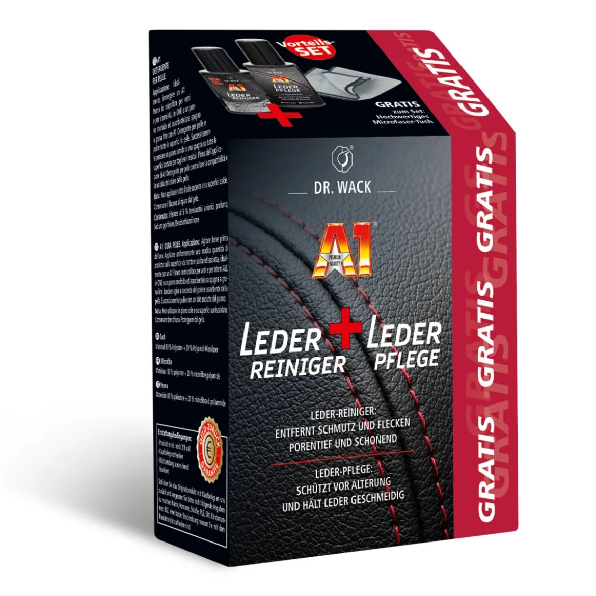 Dr. Wack A1 Leder-Set inkl. Mikrofasertuch 250ml
