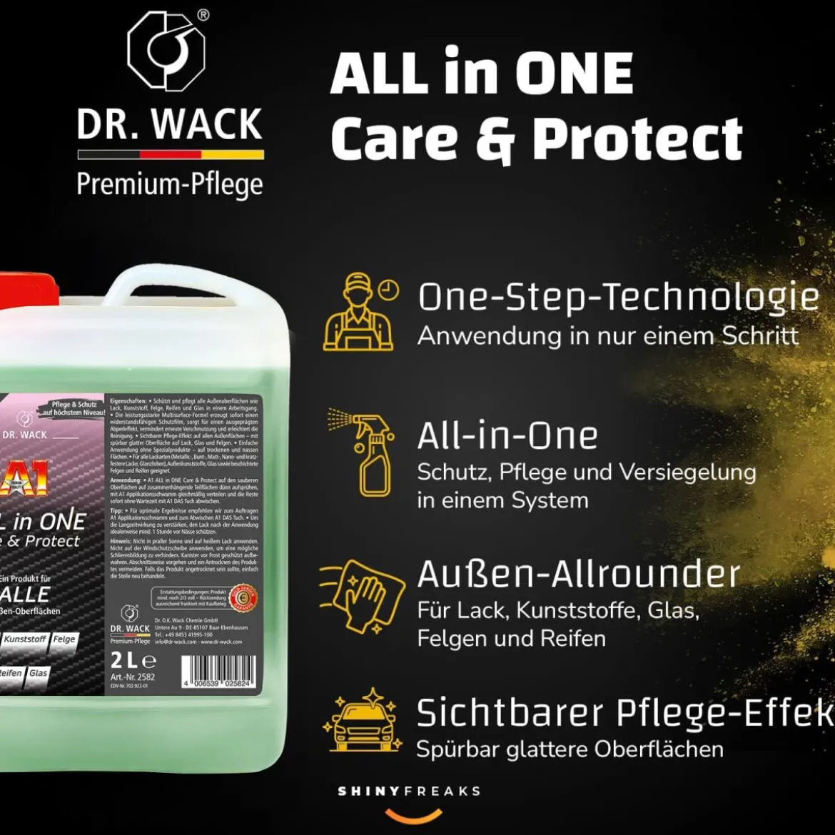 Dr. Wack A1 Versiegelungsset ALL in ONE Care & Protect 2L + Zubehör (3-teilig)