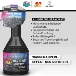 Dr. Wack A1 Versiegelungsset High End Spray Wax 500ml + Zubehör (7-teilig)