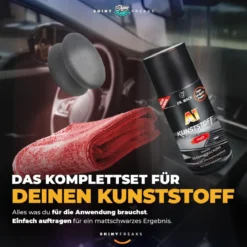 Dr. Wack Kunststoffpflege Set A1 Kunststoff Tiefenpfleger matt 250ml + Zubehör (3-teilig)