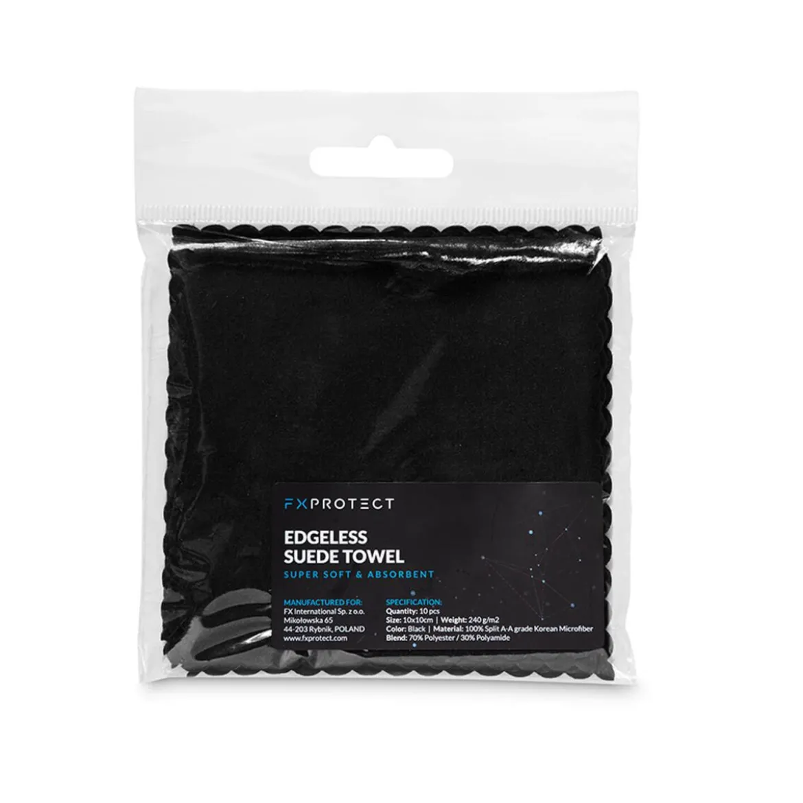 FX Protect Randloses Suede Velourstuch 10×10 schwarz 10Stk.