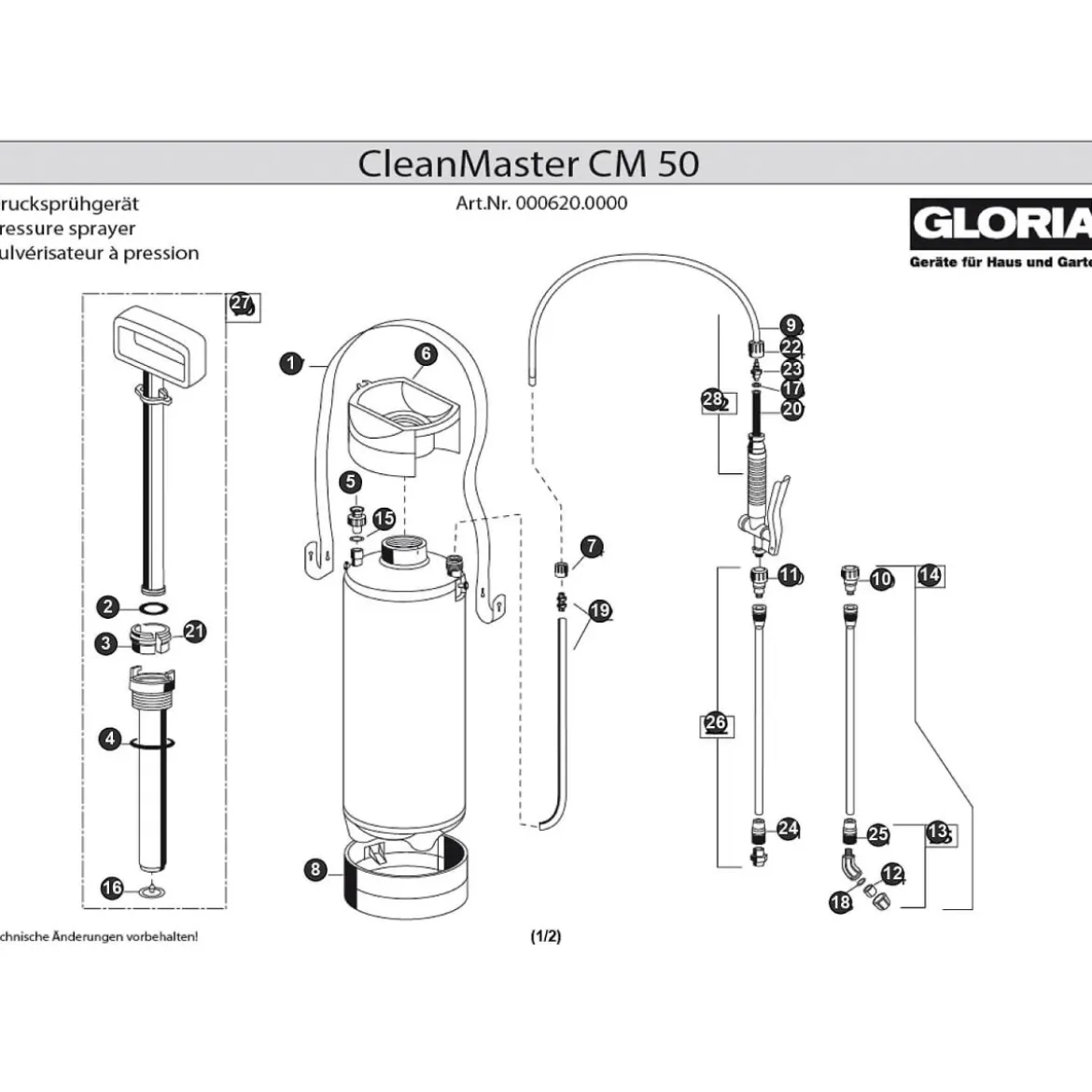 Gloria CleanMaster CM50 Drucksprühgerät