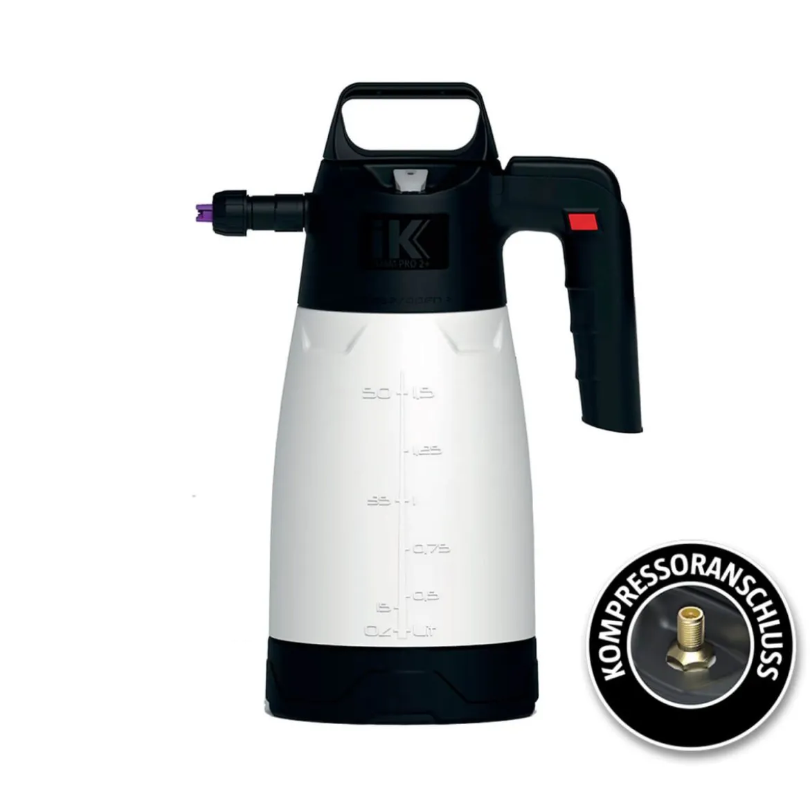 IK Foam Pro 2+ Schaumsprühflasche mit Kompressorventil 1,25L