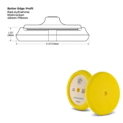 Lake Country Better Edge Polierschwamm Cutting gelb 175mm