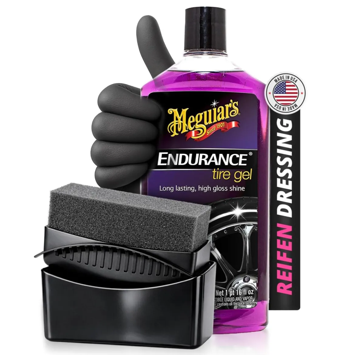 Meguiar's Reifenpflege Set Endurance Tire Gel + Zubehör (3-teilig)