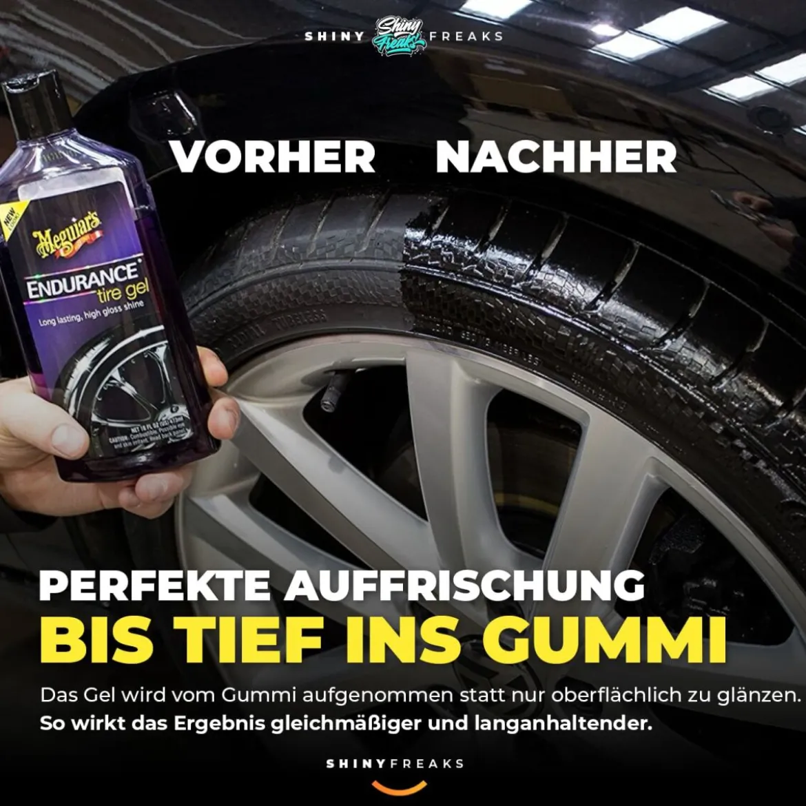Meguiar's Reifenpflege Set Endurance Tire Gel + Zubehör (3-teilig)