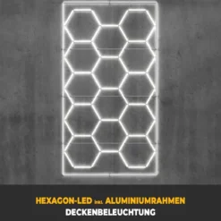 Performance Floor Hexagon LED-Deckenbeleuchtung inkl. Aluminiumrahmen