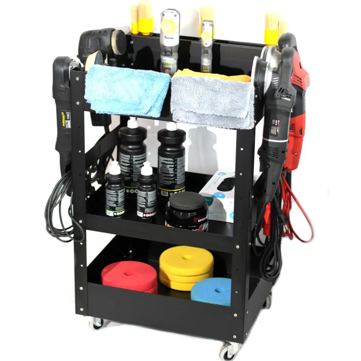 Poka Premium Detailing Trolley Pro mit 3 Ablagen