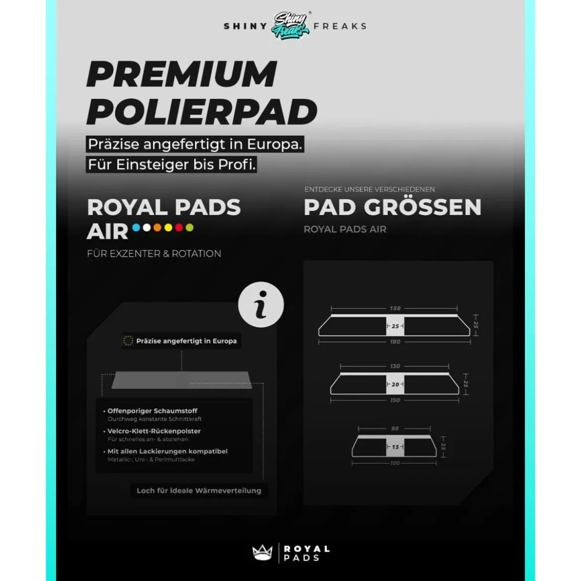 Royal Pads AIR | 5er-Pack | Härte-Mix Ø75mm